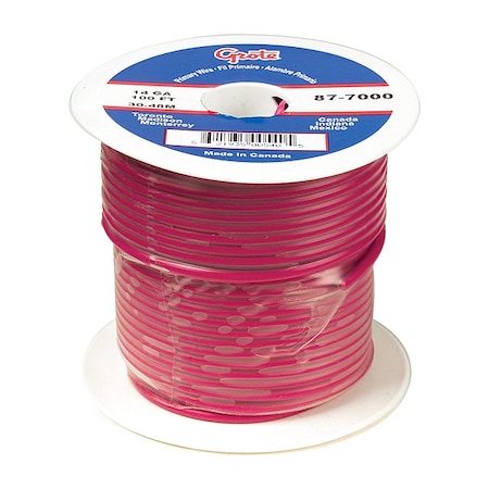 Primary Wire, GPT, 12 AWG, Copper, Red, PVC Jacket, Stranded