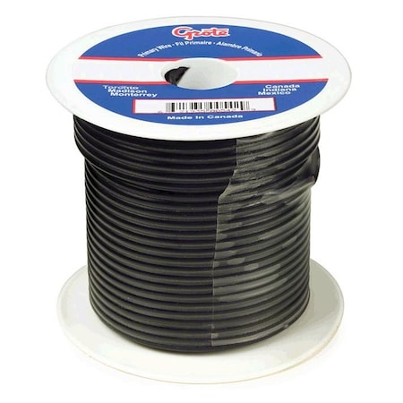 Primary Wire, GPT, 10 AWG, Copper, Black, PVC Jacket, Stranded