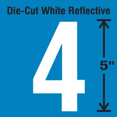 NumberLabel,Vinyl,5inH,2-3/4inW,PK5