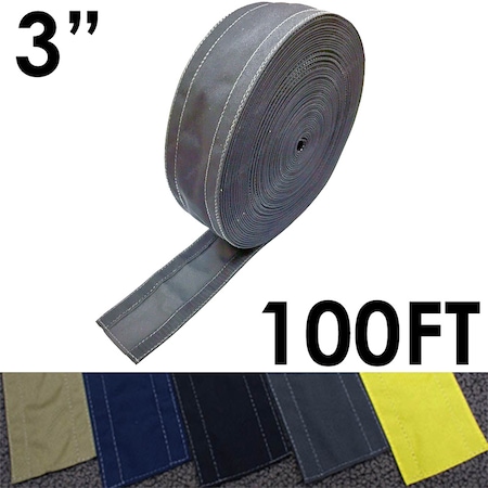 Carpet Cable Cover, 100 ft L, 3 in W, 1 Channel, Nylon, Gray