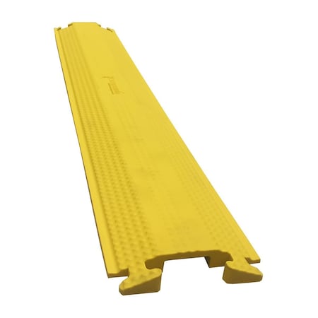 Cable Protector, 7/8 in H, 5 ft L, 5-1/4 in W, 1 Channel, Rubber, Bright Yellow