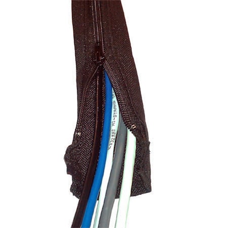 Braided Cable Sleeve, 1-1/4 in Inside Dia., 10 ft, Polyester, Black
