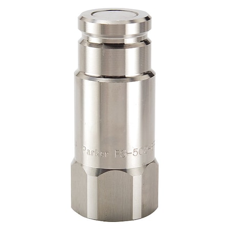 Hydraulic Quick Connect Hose Coupling, 316 Stainless Steel Body, Push-to-Connect Lock, FS Series