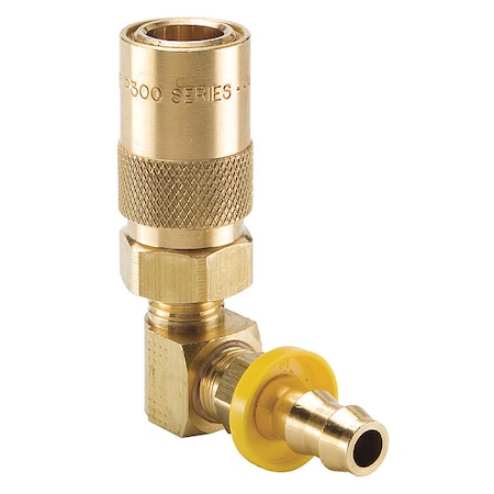 Hydraulic Quick Connect Hose Coupling, Brass Body, Sleeve Lock, 9/16"-18 Thread Size
