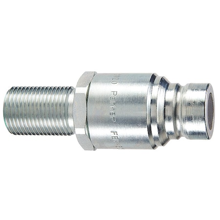 Hydraulic Quick Connect Hose Coupling, Steel Body, Push-to-Connect Lock, 9/16"-18 Thread Size