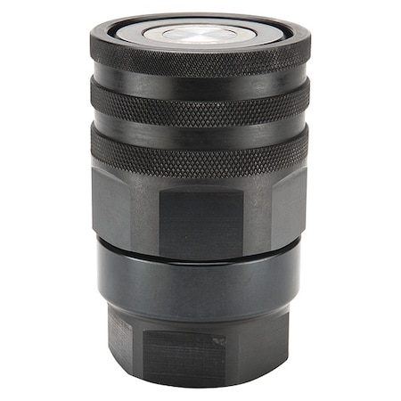 Hydraulic Quick Connect Hose Coupling, Steel Body, Thread-to-Connect Lock, 3/4"-16 Thread Size