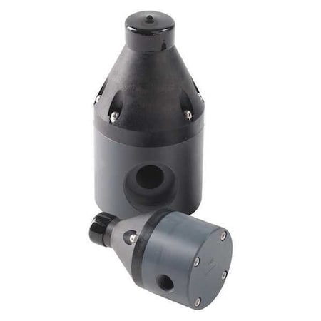 Back Pressure Valve, 1/2", PVC/TFE/EPDM, Adjustable 10-150 psi, FPT