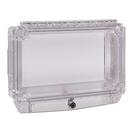 Universal Stopper Cover, Polycarbonate, Surface Mount, 8 1/4 in W x 4 3/4 in H x 2 in D, Clear