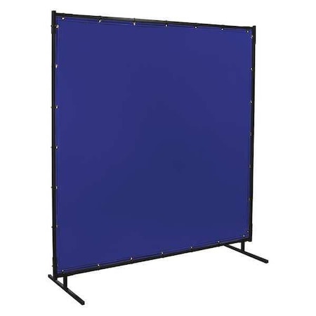 Welding Screen, Vinyl-Laminated Polyester, 8 ft W., 6 ft H., 13 oz/sq yd, With Grommet, Blue