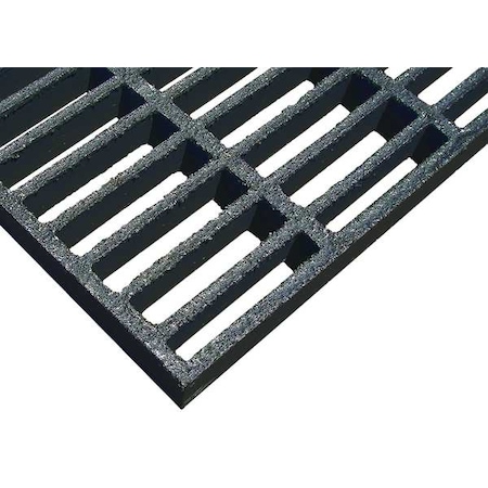 Fiberglass Molded Grating, 36 in Span, Grit-Top Surface, Corvex Resin, Dark Gray