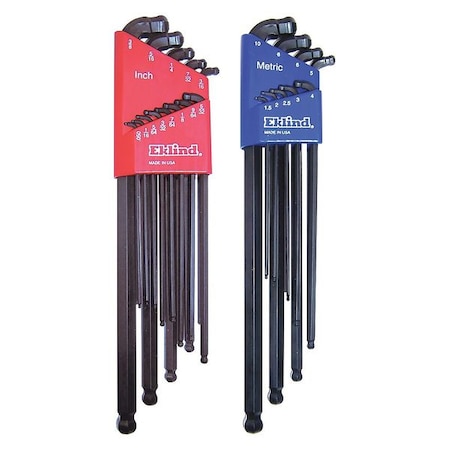 22 Piece Metric/SAE L-Shape Hex Key Set, 17222