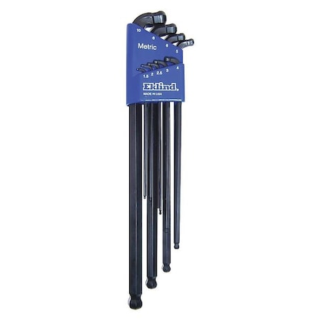 9 Piece Metric L-Shape Hex Key Set, 17609