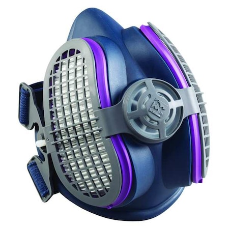 Half Mask Respirator Kit, 2 Cartridges Included, Organic Vapor (OV), P100, Push to Connect, Size M/L