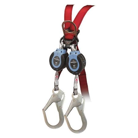 Not Applicable Self-Retracting Lifeline, 6 ft. Length, Carabiner, Steel, 2 Leg(s)