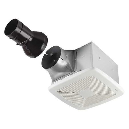 Ceiling Bathroom Fan, 110 cfm cfm, 4 in Duct Dia., 120V AC, Energy Star Certified