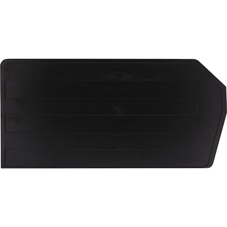 Plastic Divider, Black, 16 in L, 8 in H, 6 PK