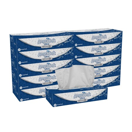 Angel Soft Ultra Professional Series 2 Ply Facial Tissue, 125 Sheets, 10 PK
