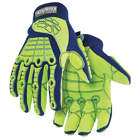 Chrome Series(R) Hi-Vis Cut Resistant Impact Gloves, TP-X(R) Palm, S