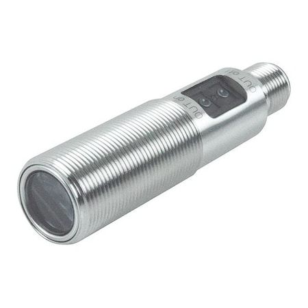 Diffuse Photoelectric Sensor, M12, Right Angle, Cylindrical, Selectable Light On/Dark On, PNP