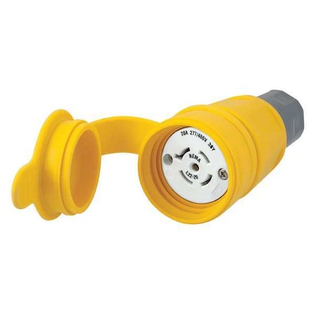 Watertight Locking Connector, L22-20R, 20 A, 277/480V AC, Three Phase, 4 Pole, Screw Terminals