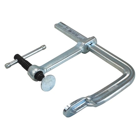 6 in Bar Clamp, Steel Handle and 4 3/4 in Throat Depth