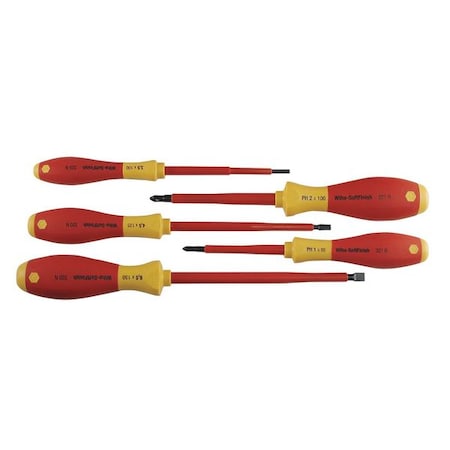 Insulated Screwdriver Set,Slotted/Phillips,5 pcs