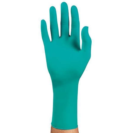 TouchNTuff 92-605, Disposable Gloves, 4.00 to 4.99 mil Palm, Nitrile, Powder-Free, L, 100 PK, Green